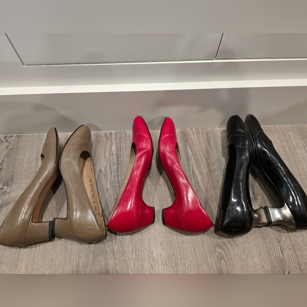 Salvatore Ferragamo Leather Pumps - Red and Brown - Picture 2 of 9
